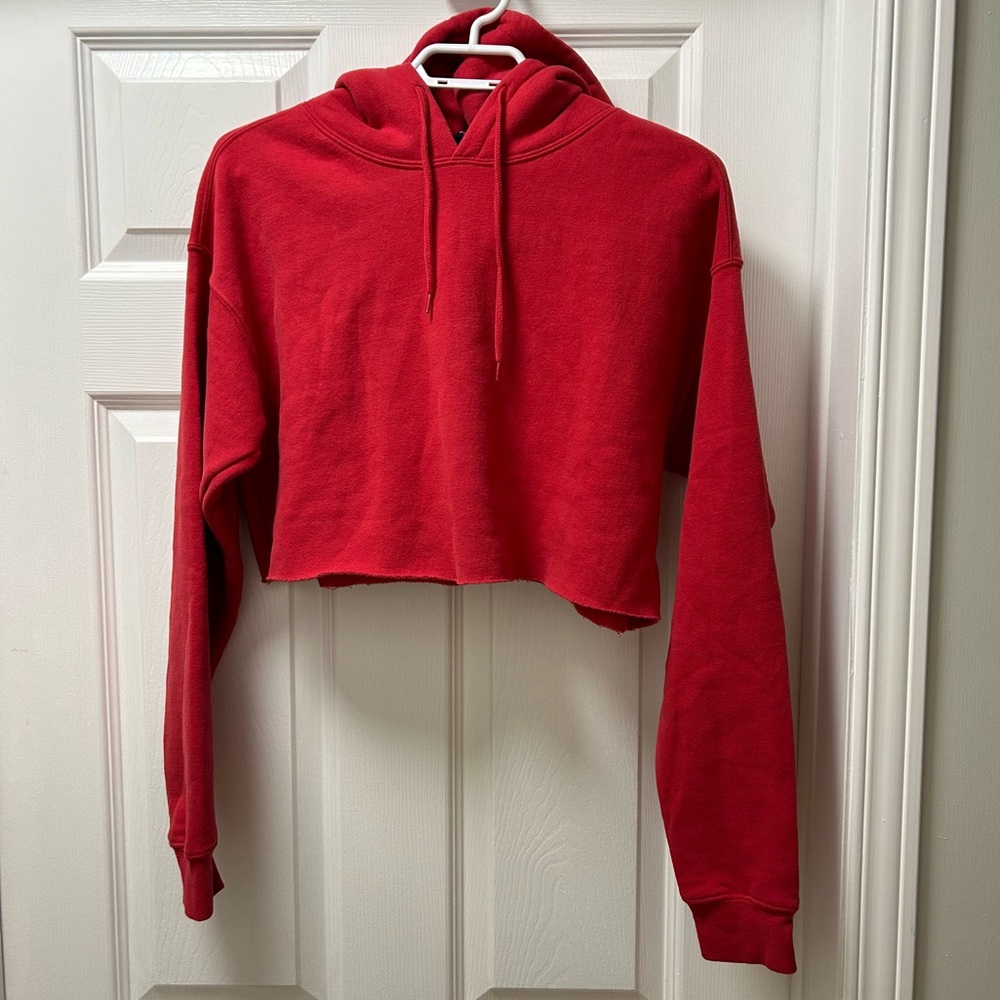 Urban Outfitters - Red Cropped Hoodie